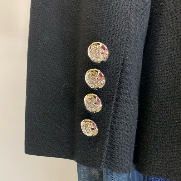 Lauren Ralph Lauren size 4 black wool vintage double breasted embroidered blazer - Picture 12 of 16